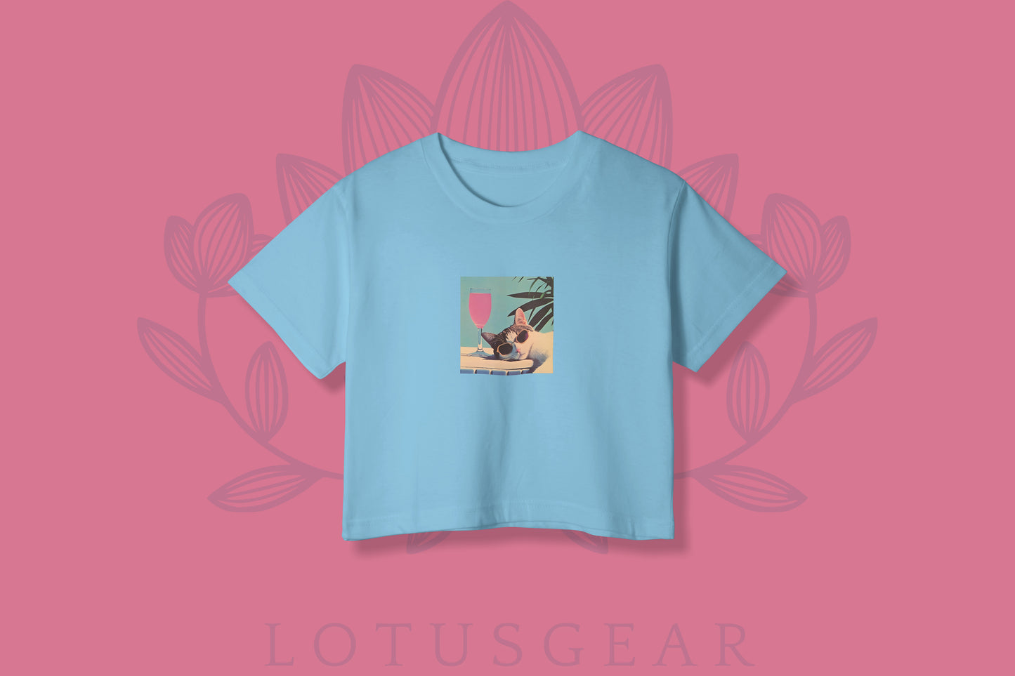 Cool Cat Crop Top in Baby Blue