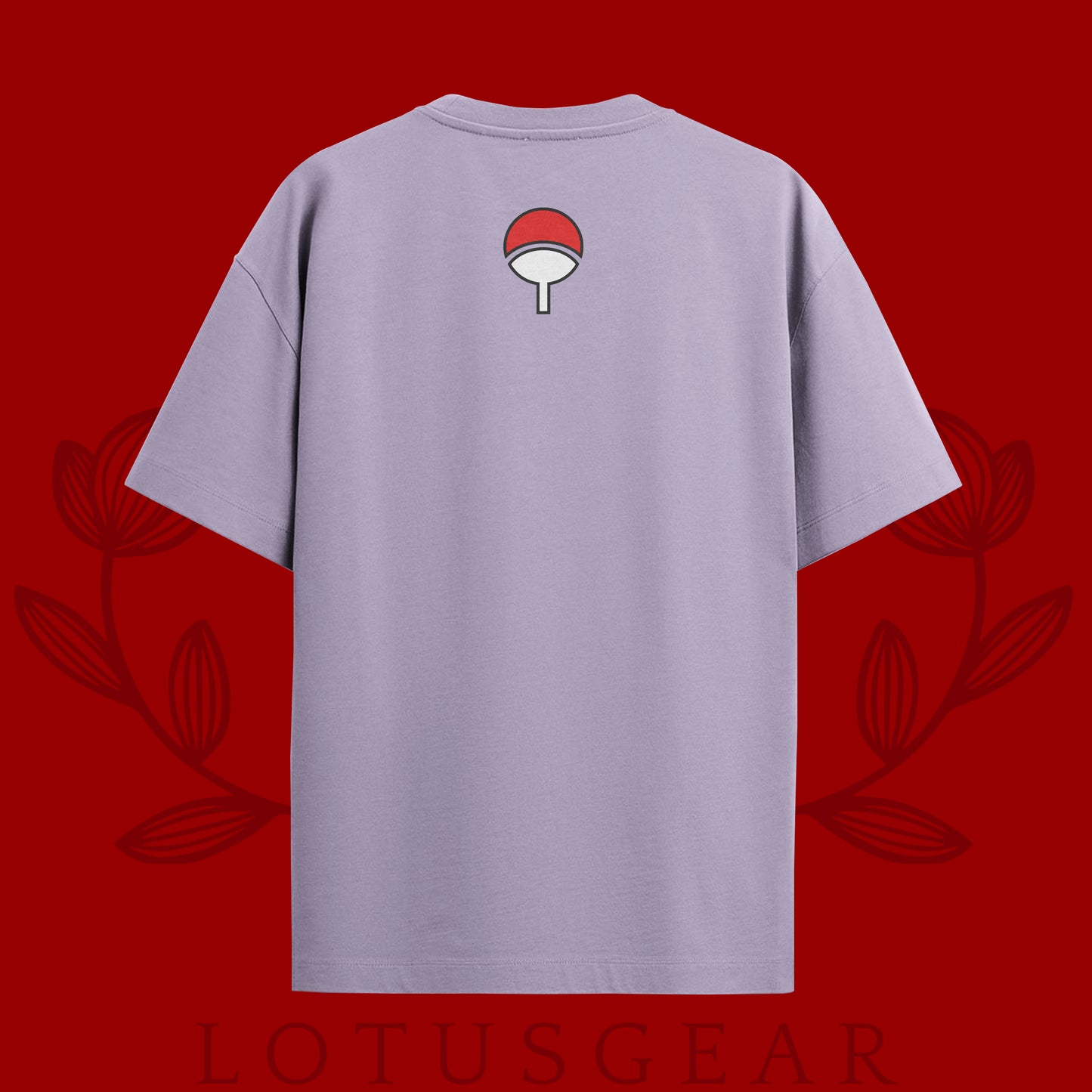 Embroidered Uchiha Symbol Tee in Lavender