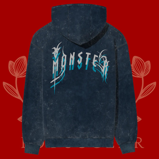 Acid Wash Heavy Weight Hoodie - Metal Edit