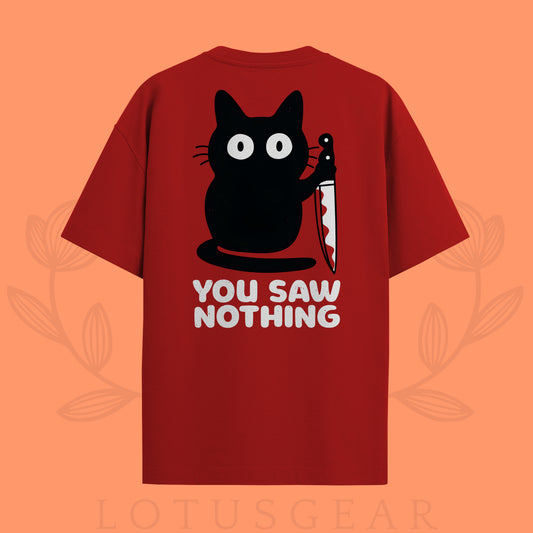 You Saw Nothing Kitty Tee in Red