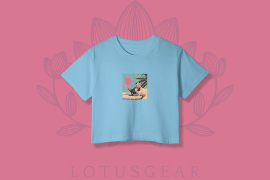 Cool Cat Crop Top in Baby Blue