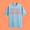 Everyone is An Alien Somewhere - Coldplay Oversized Tee in Baby Blue