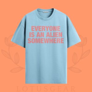 Everyone is An Alien Somewhere - Coldplay Oversized Tee in Baby Blue