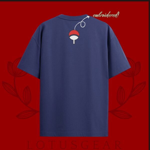 Embroidered Uchiha Symbol Tee in Navy
