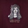 Embroidered Lana Del Rey Tote Bag in Maroon