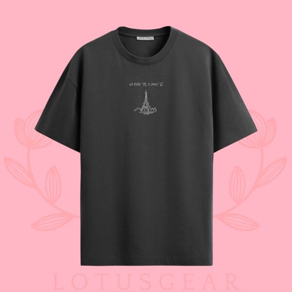 Eiffel Tower Embroidered Tee in Black