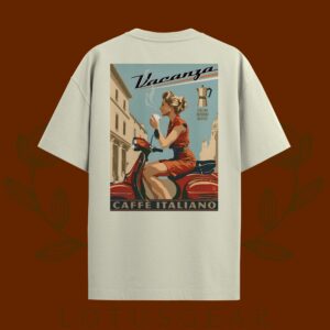 Vacanza Poster Tee in Beige