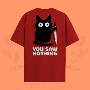You Saw Nothing Kitty Tee in Red
