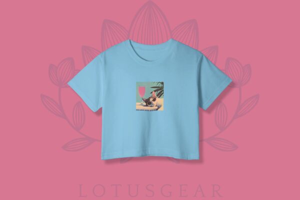 Cool Cat Crop Top in Baby Blue